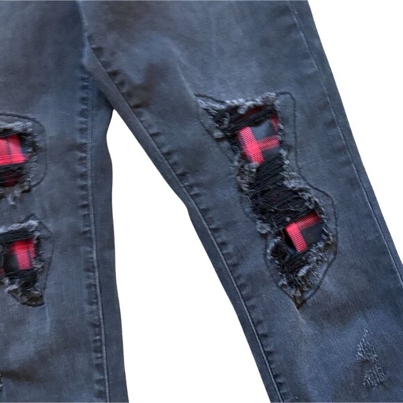 Judy Blue JB82191BK Skinny Fit Black Denim Buffalo Patch Jeans-Sz 7 - Picture 4 of 12